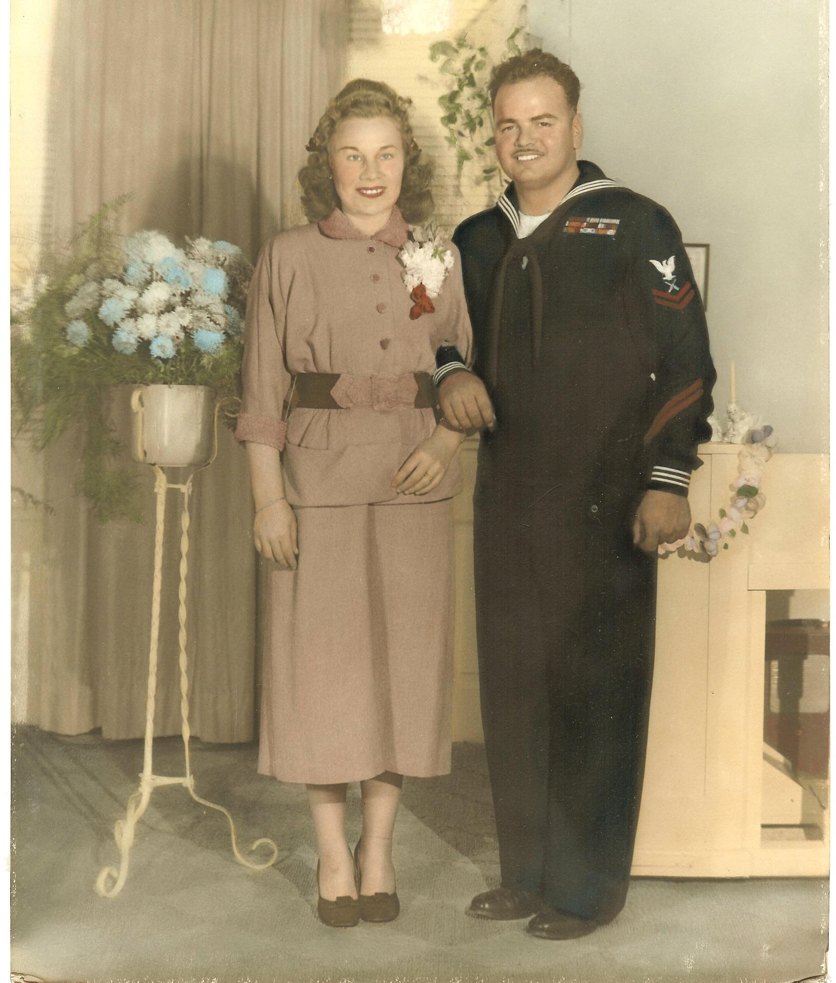 Photograph of Annarose Irene Winter and Ernest Elmer Zoppi - wedding photo